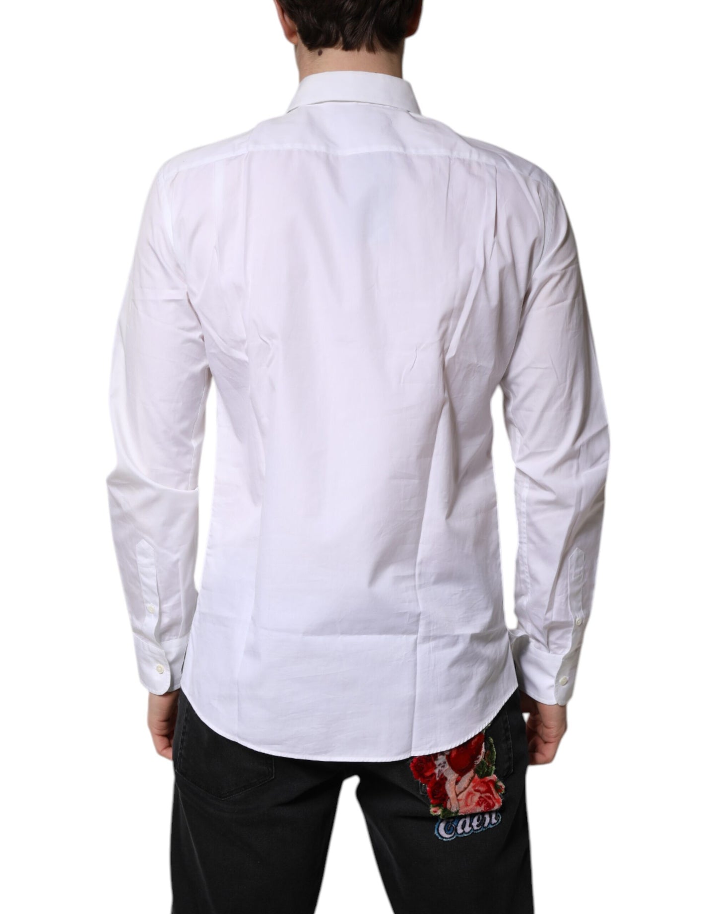 Dolce & Gabbana Weißes Baumwollhemd mit Kragen Formales Hemd