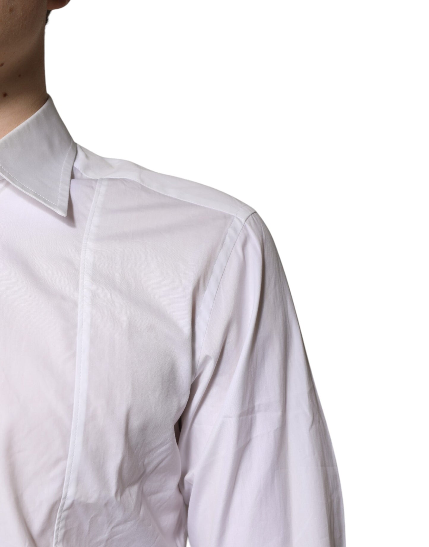 Dolce & Gabbana Weißes Baumwollhemd mit Kragen Formales Hemd