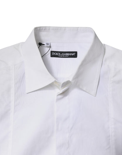 Dolce & Gabbana Weißes Baumwollhemd mit Kragen Formales Hemd