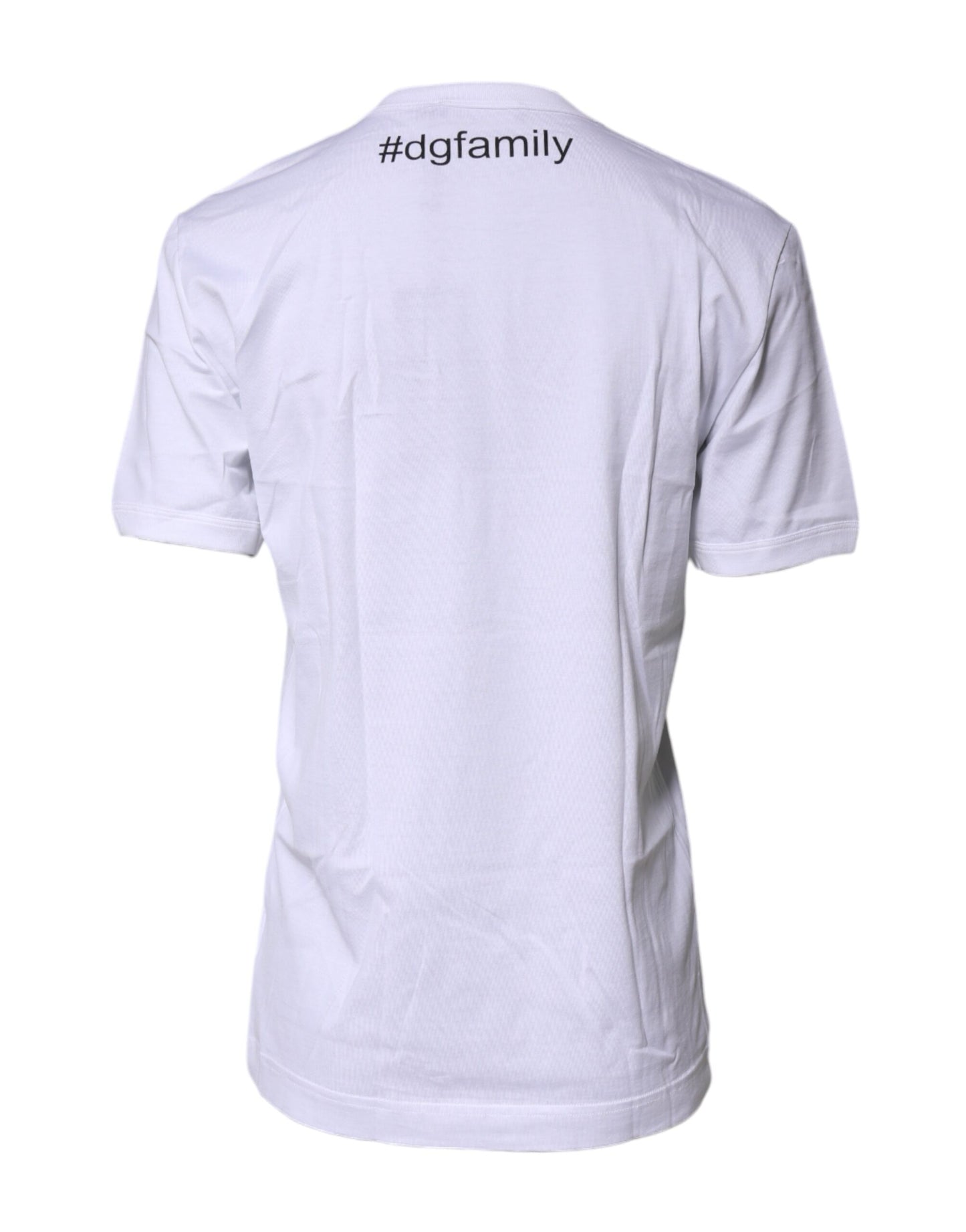 Dolce & Gabbana Weißes #DGFamily Baumwoll-T-Shirt mit Rundhalsausschnitt