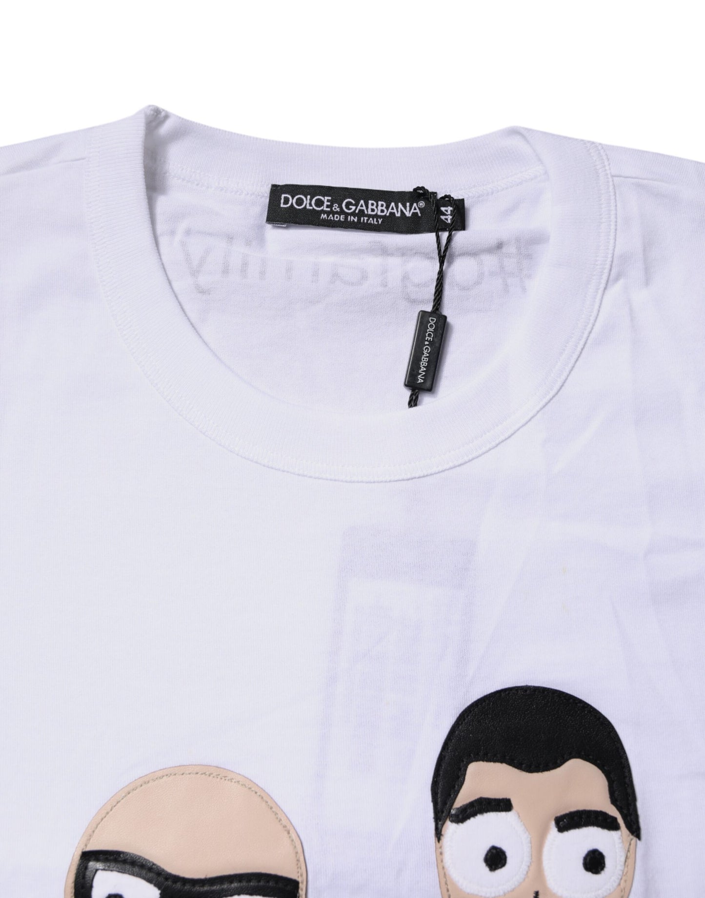 Dolce & Gabbana Weißes #DGFamily Baumwoll-T-Shirt mit Rundhalsausschnitt