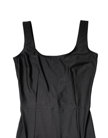 Dolce & Gabbana Schwarzer ärmelloser Bodycon Frauen Jumpsuit Kleid