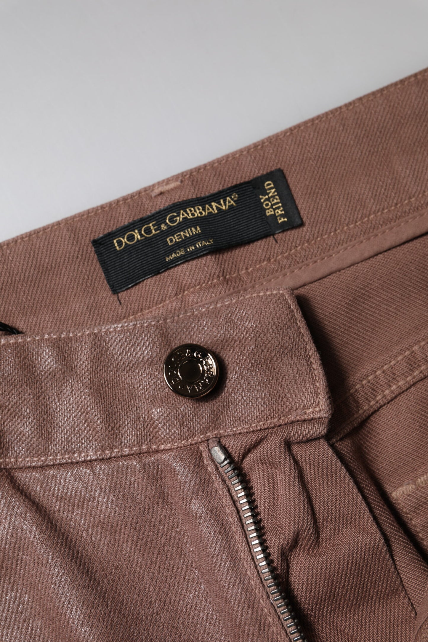 Dolce & Gabbana Braune, taillierte Denim-Jeans mit hoher Taille aus Baumwolle