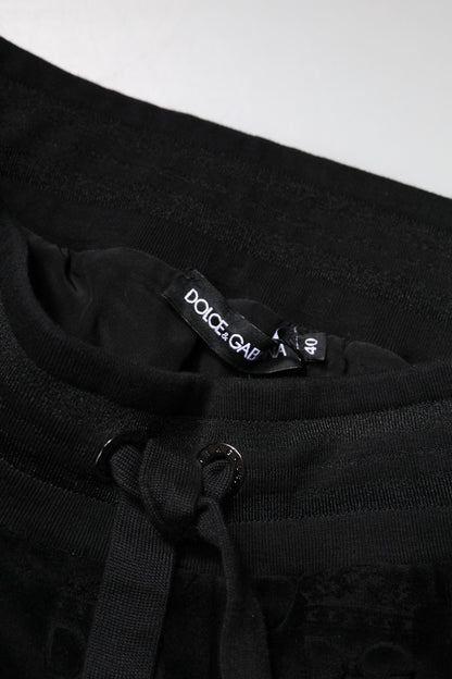 Dolce & Gabbana Schwarze Jogginghose mit All-Over DG-Logo-Print