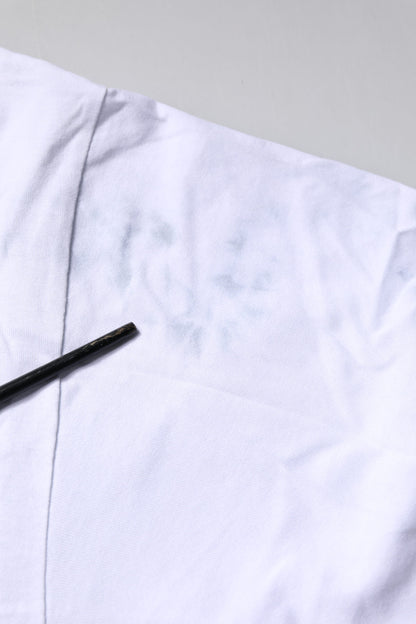 Dolce & Gabbana Weißes T-Shirt mit Rundhalsausschnitt und Schnürung aus Baumwolle