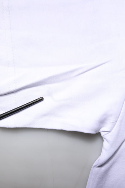 Dolce & Gabbana Weißes bedrucktes T-Shirt mit Rundhalsausschnitt aus Baumwolle