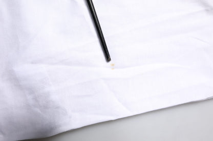 Dolce & Gabbana Weißes T-Shirt mit Rundhalsausschnitt und Logodruck aus Baumwolle