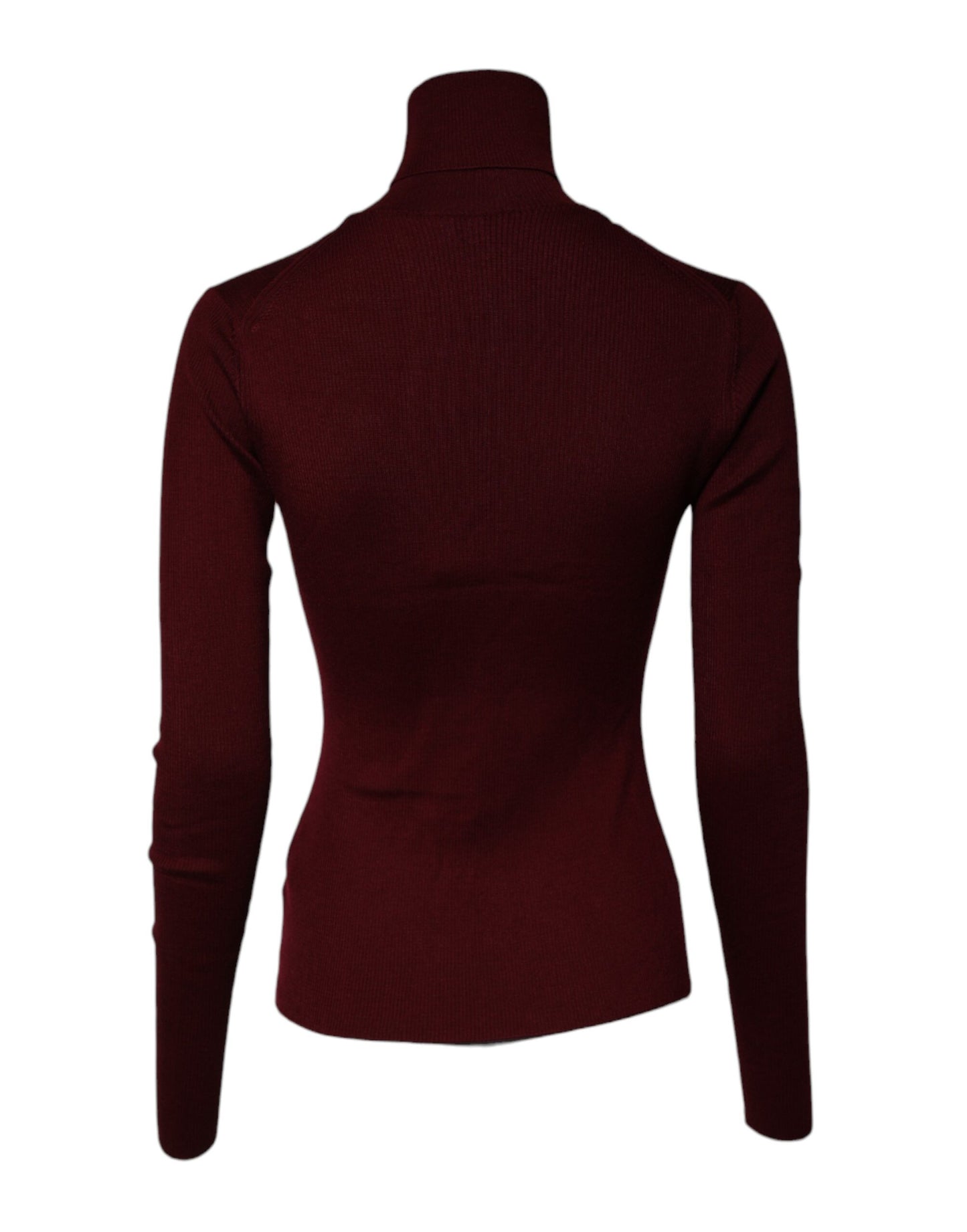 Dolce & Gabbana Burgunderfarbener Rollkragenpullover mit langen Ärmeln