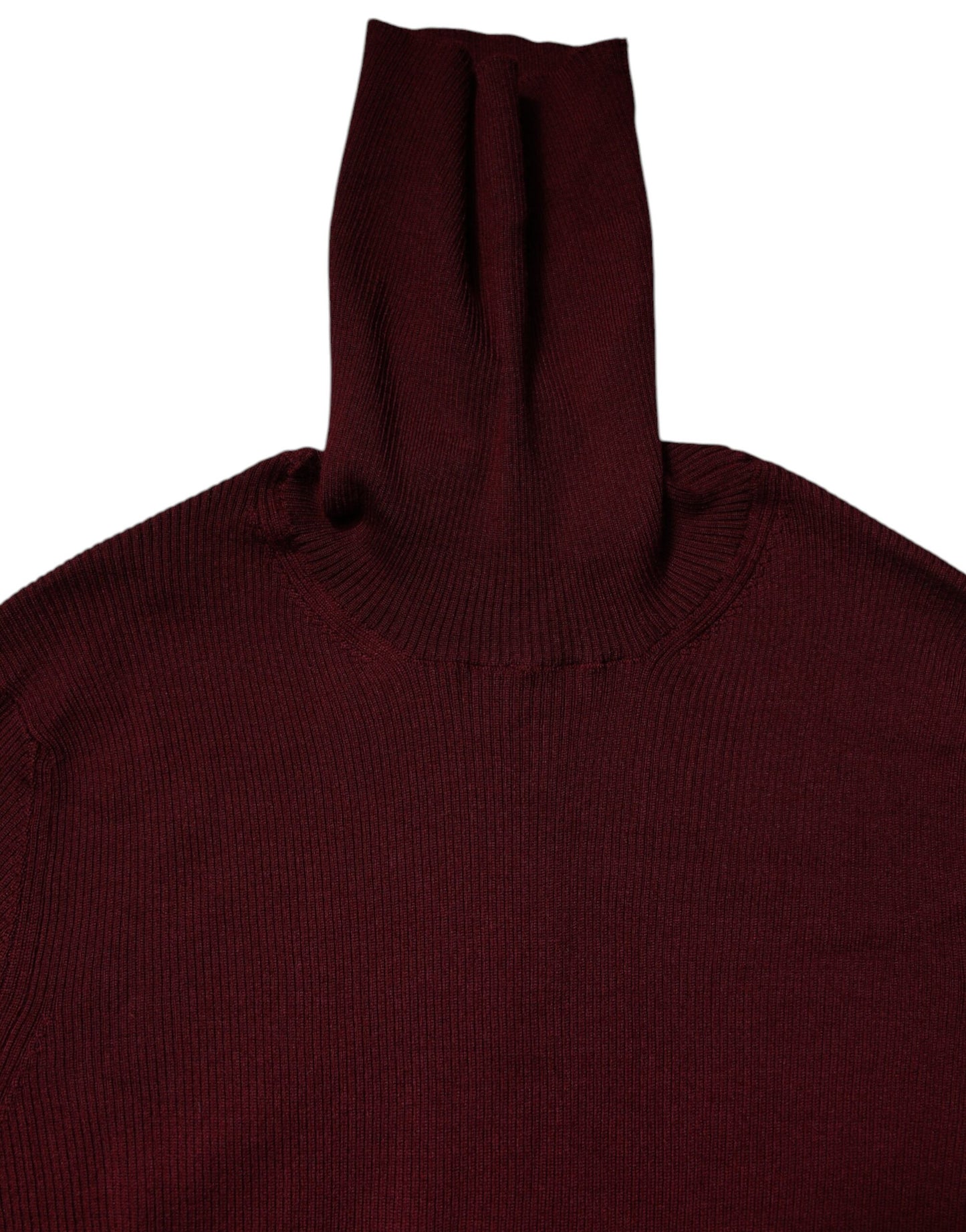 Dolce & Gabbana Burgunderfarbener Rollkragenpullover mit langen Ärmeln