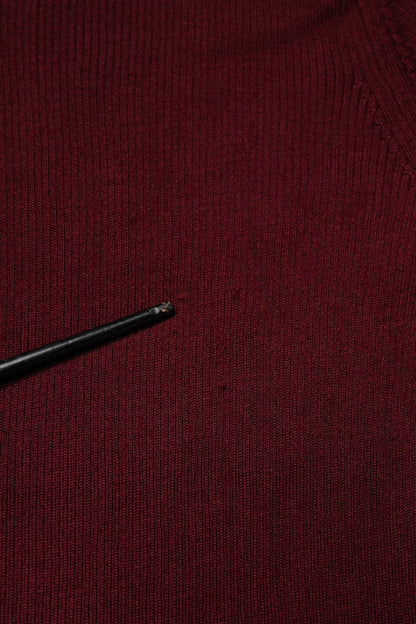 Dolce & Gabbana Burgunderfarbener Rollkragenpullover mit langen Ärmeln