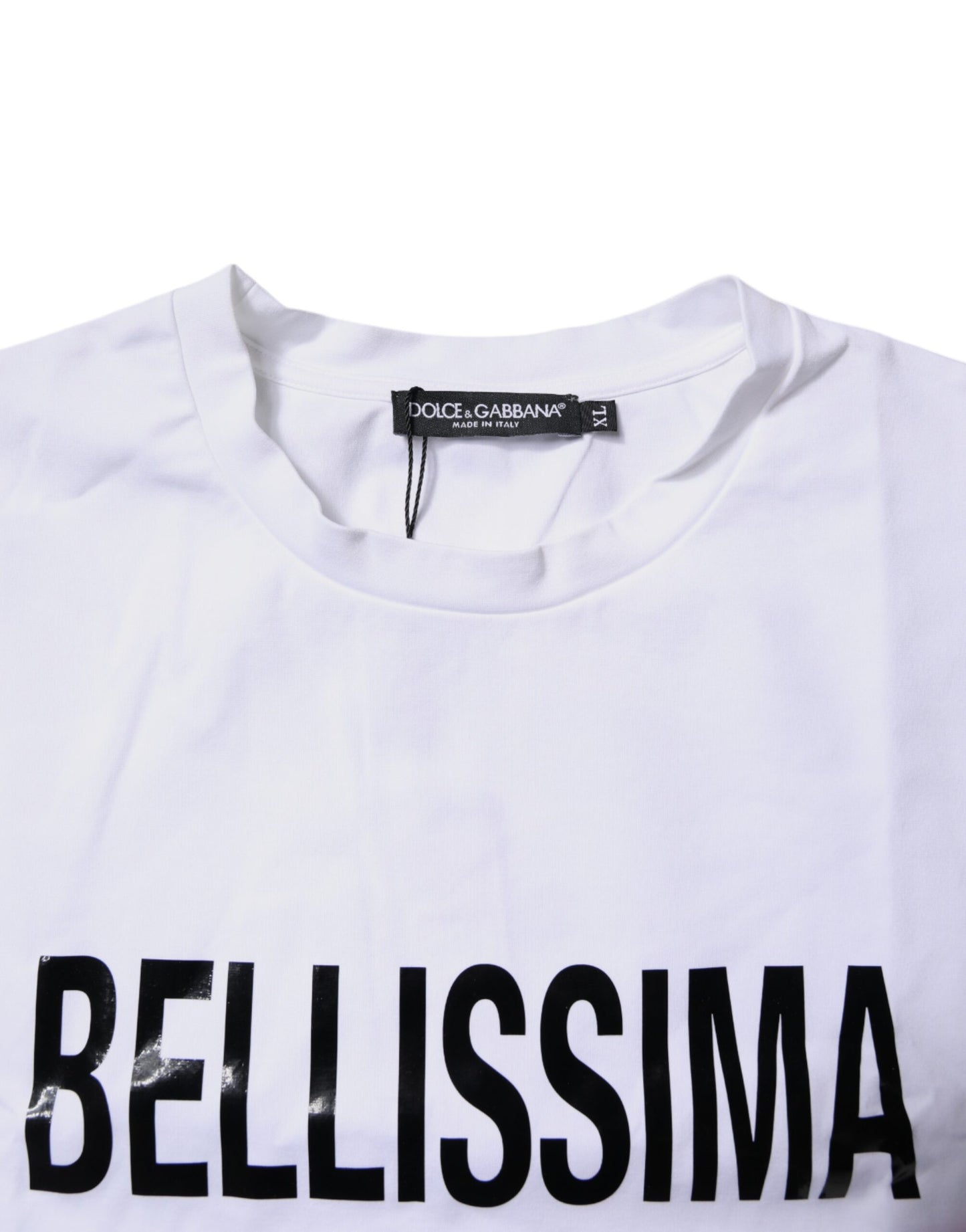 Dolce & Gabbana Weißes Bellissima-T-Shirt mit Rundhalsausschnitt aus Baumwolle