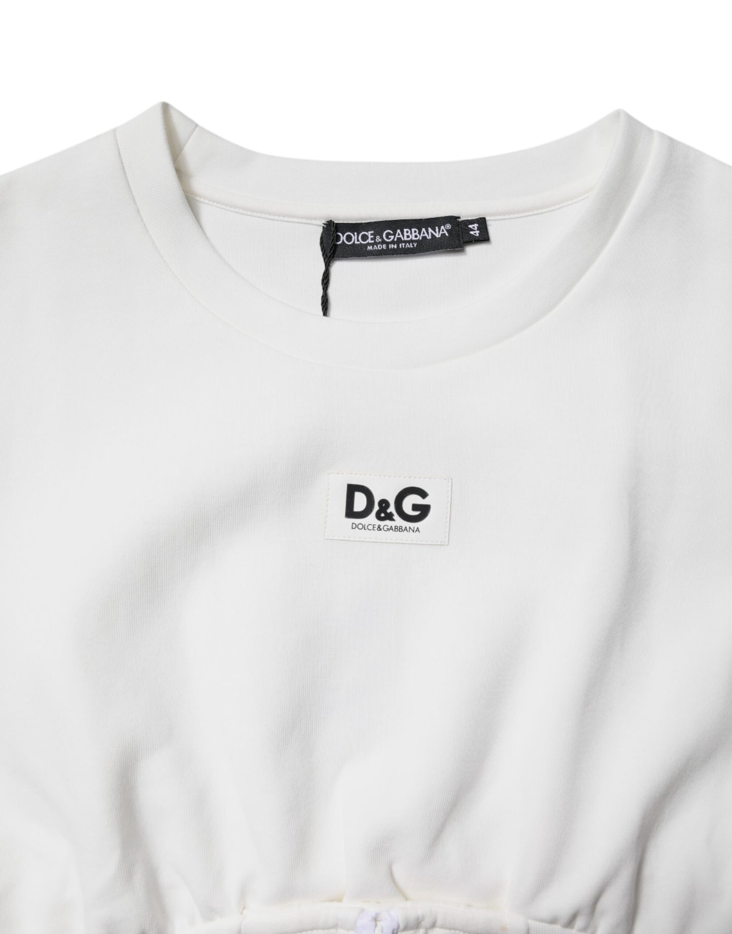 Dolce & Gabbana Weißes Blusentop aus Baumwollmischung mit 3/4 Ärmeln