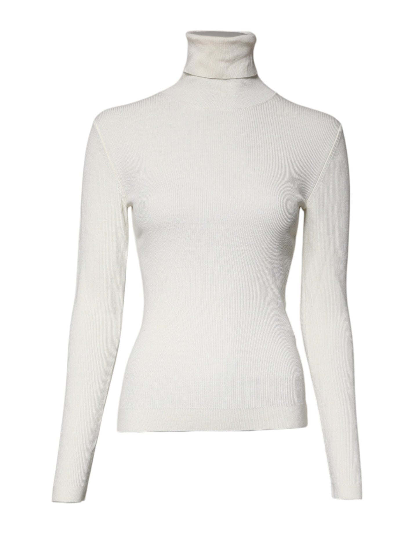 Dolce & Gabbana Cremefarbener Rollkragenpullover mit langen Ärmeln