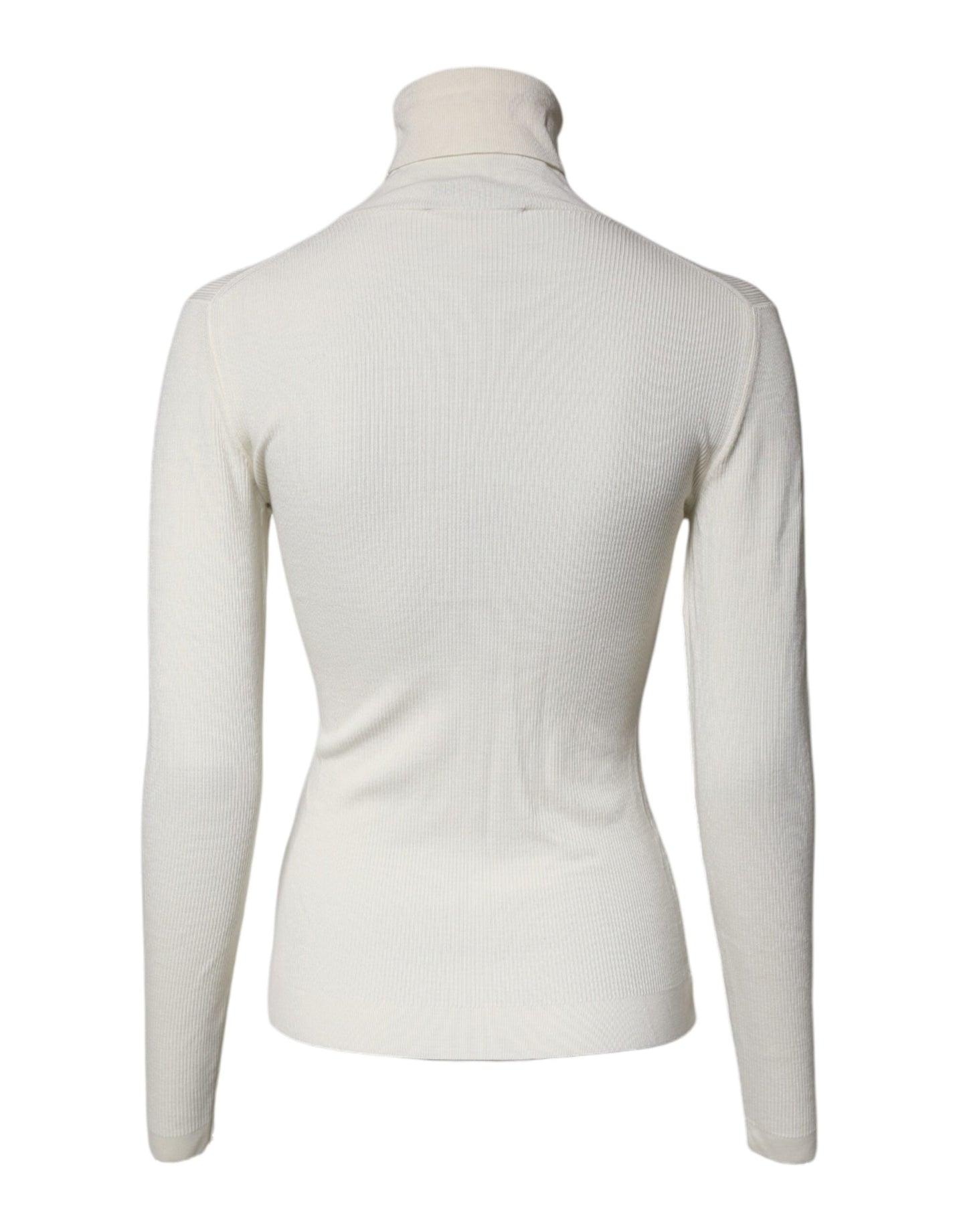 Dolce & Gabbana Cremefarbener Rollkragenpullover mit langen Ärmeln