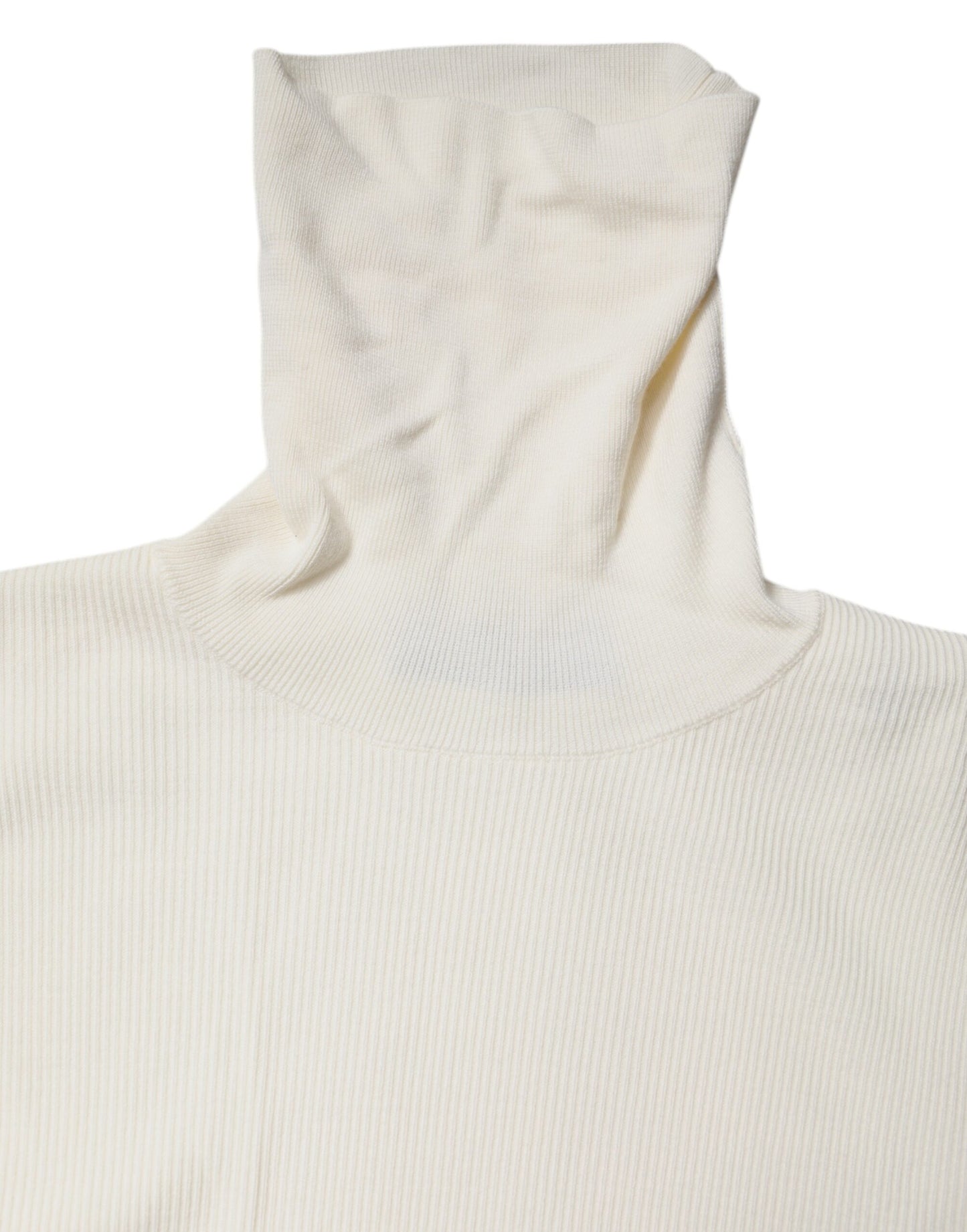 Dolce & Gabbana Cremefarbener Rollkragenpullover mit langen Ärmeln