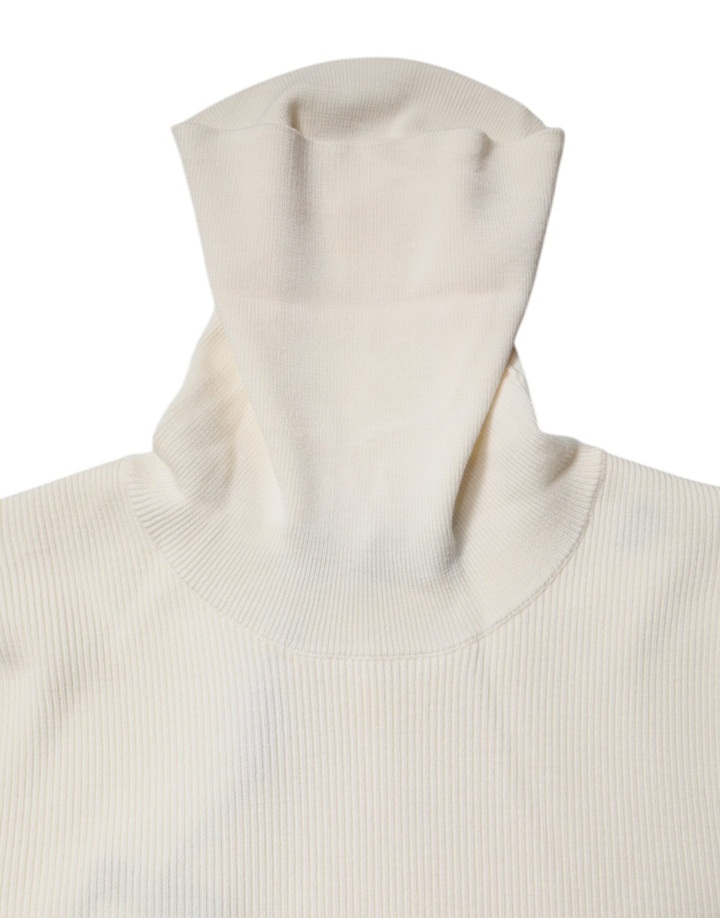 Dolce & Gabbana Cremefarbener Rollkragenpullover mit langen Ärmeln