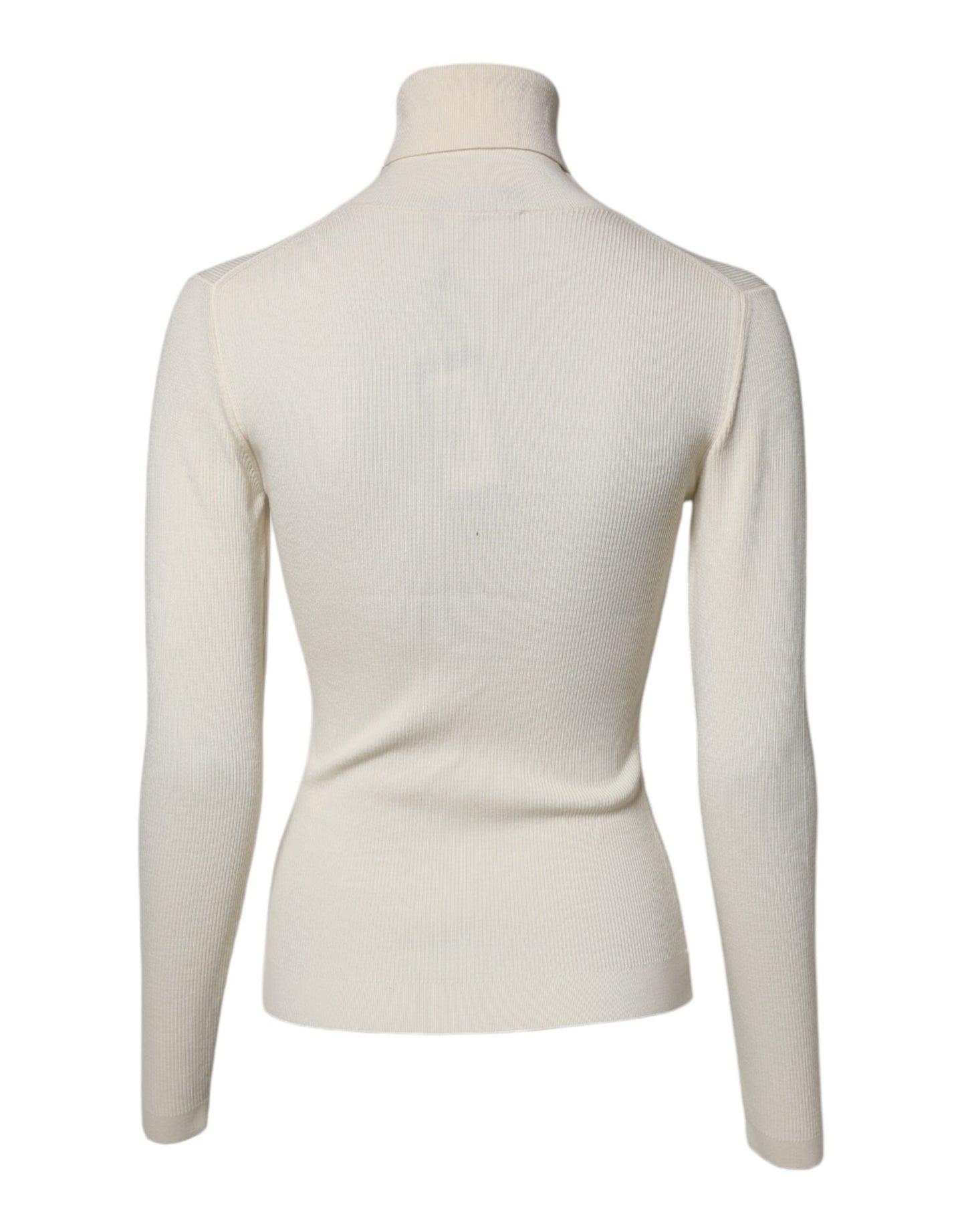 Dolce & Gabbana Cremefarbener Rollkragenpullover mit langen Ärmeln