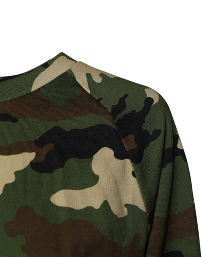 Dolce & Gabbana Multicolor Camou Sweatshirt Pullover mit Kragen
