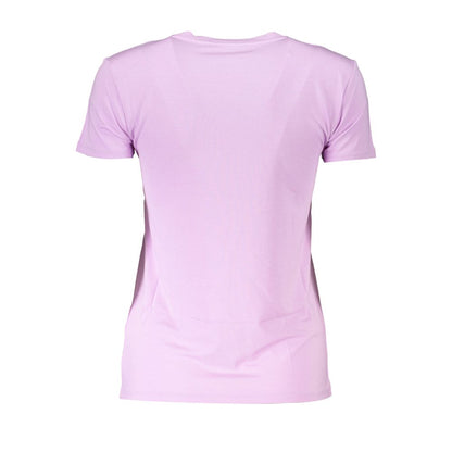 Patrizia Pepe Lila Strass Rundhalsausschnitt Tee