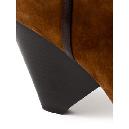Saint Laurent Brauner Wildlederstiefel