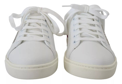 Dolce & Gabbana Weiß Klassische Turnschuhe Frauen Leder Schuhe