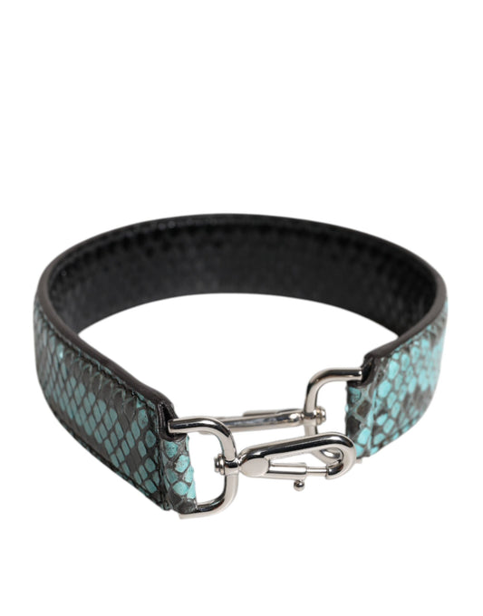 Dolce & Gabbana Schwarz Blau Exotische Ledertasche Schulterriemen