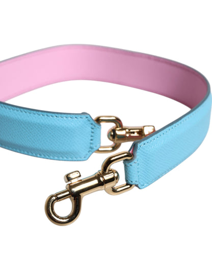 Dolce & Gabbana Pinke blaue Ledertasche mit Griff und Schulterriemen
