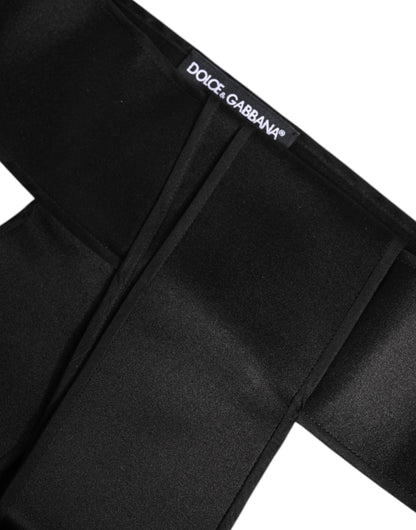 Dolce & Gabbana Schwarzer breiter Satin-Taillengürtel