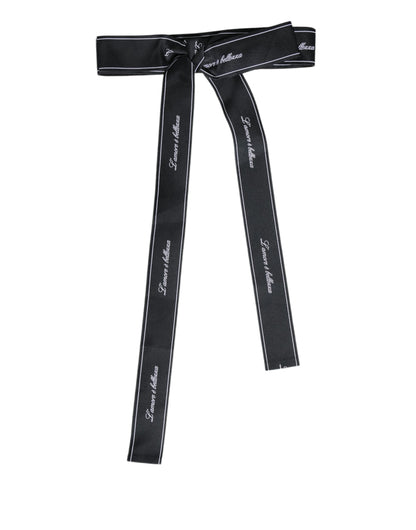 Dolce & Gabbana Schwarzes Taillenband Breite Schleife Logo-Gürtel