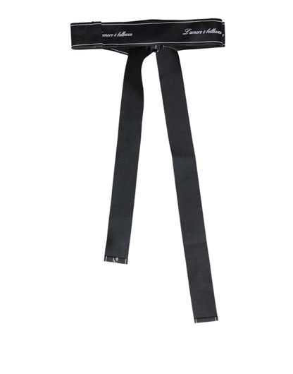 Dolce & Gabbana Schwarzes Taillenband Breite Schleife Logo-Gürtel