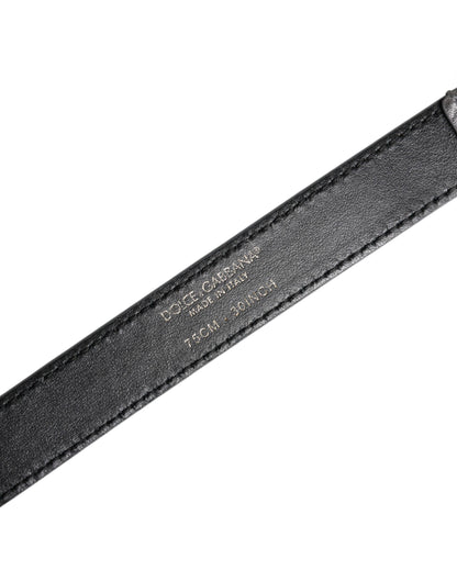 Dolce & Gabbana Silberne Logo-Gravur Metall Gürtelschnalle