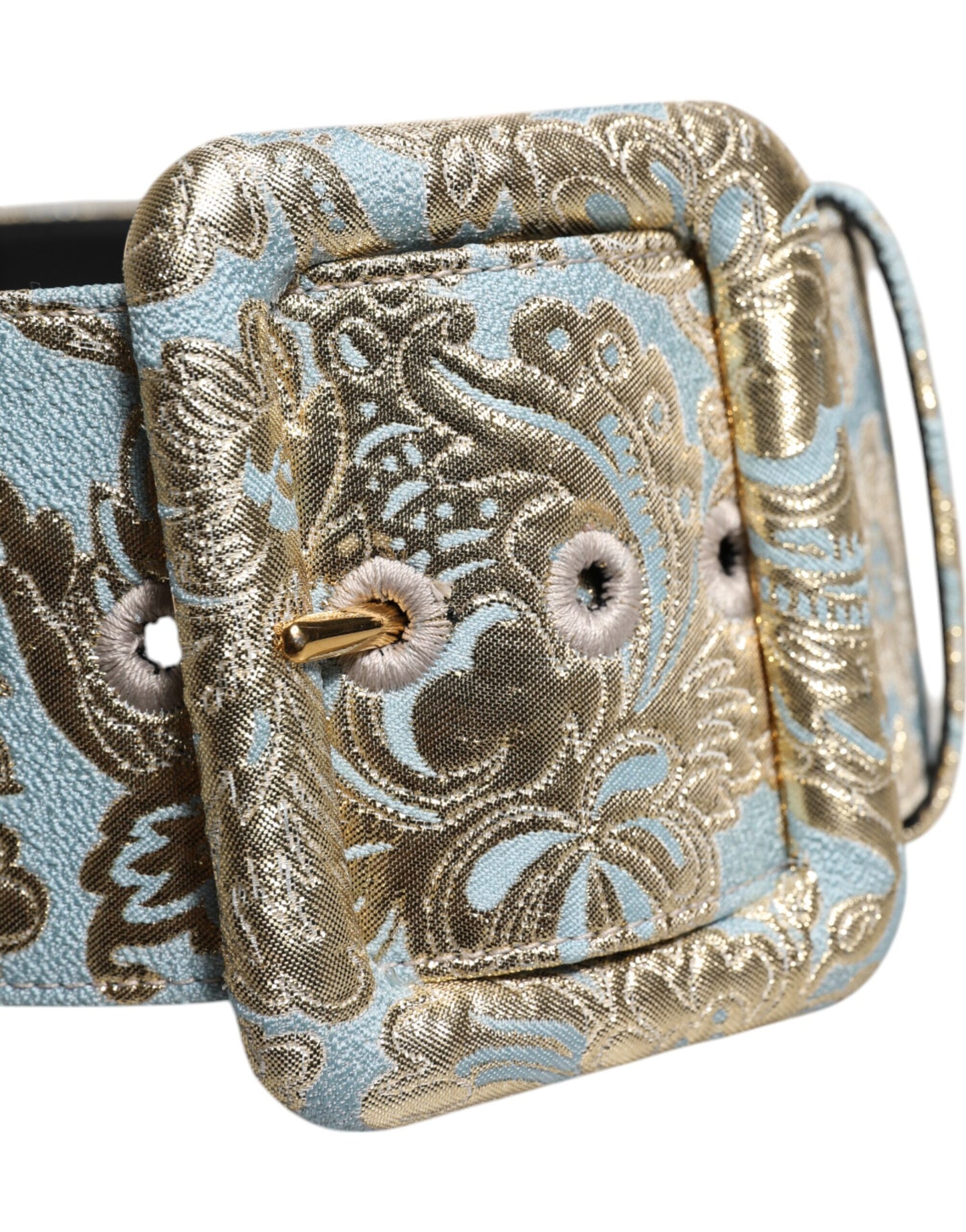 Dolce & Gabbana Multicolor Floral Jacquard Breiter Taillengürtel