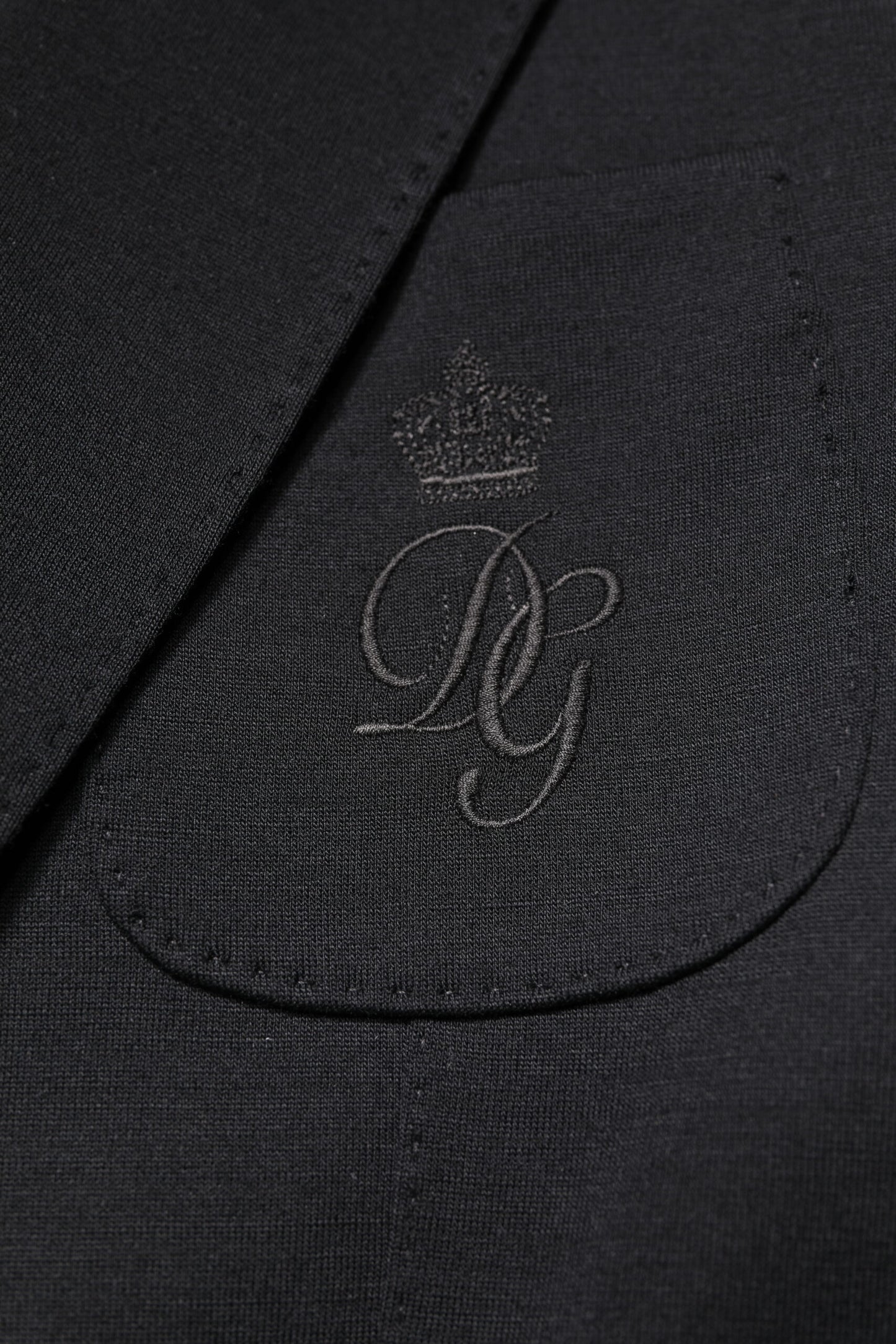 Dolce & Gabbana Schwarze Wolle Slim Fit Mantel Blazer Jacke Anzug