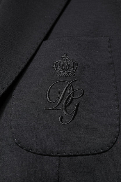 Dolce & Gabbana Schwarzer einreihiger Herrenmantel Blazer Anzug