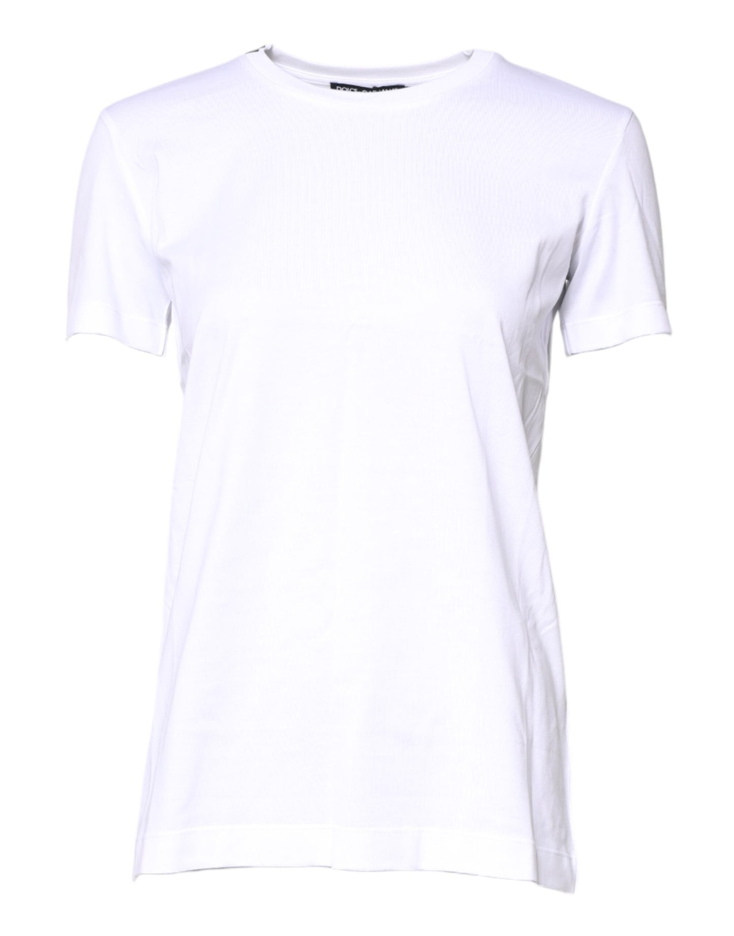 Dolce & Gabbana Weißes Baumwoll-T-Shirt mit Rundhalsausschnitt und kurzen Ärmeln