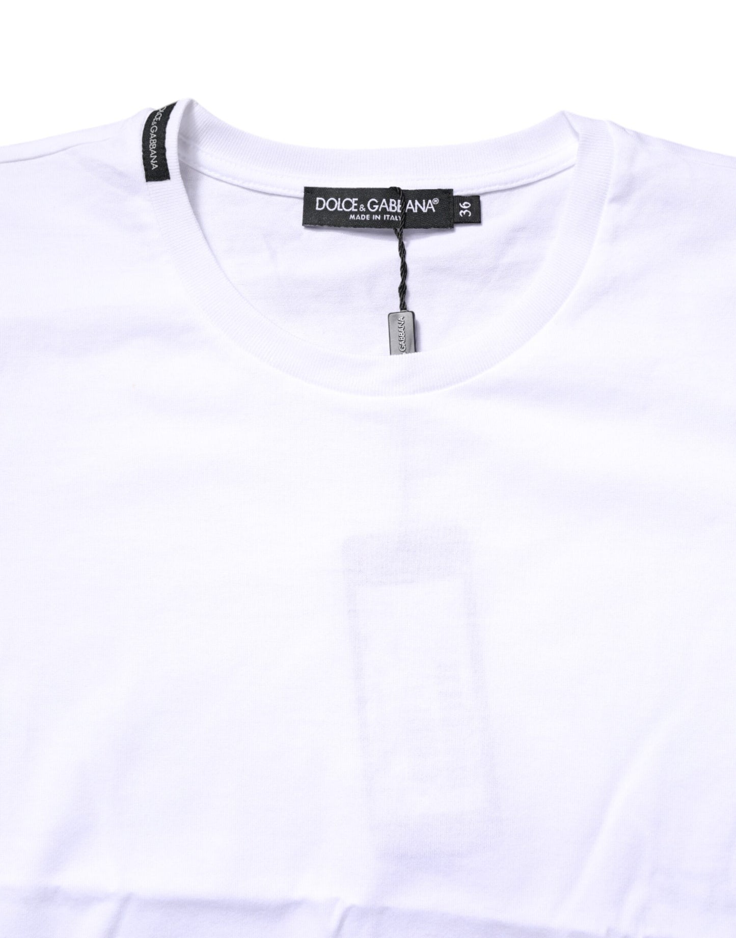 Dolce & Gabbana Weißes Baumwoll-T-Shirt mit Rundhalsausschnitt und kurzen Ärmeln