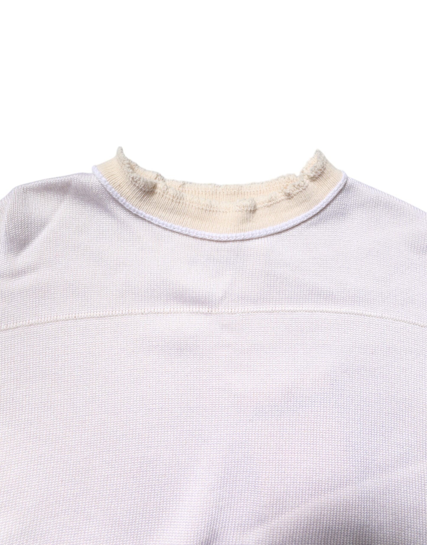 Jil Sander Weißer Viskose Pullover mit Rundhalsausschnitt und langen Ärmeln