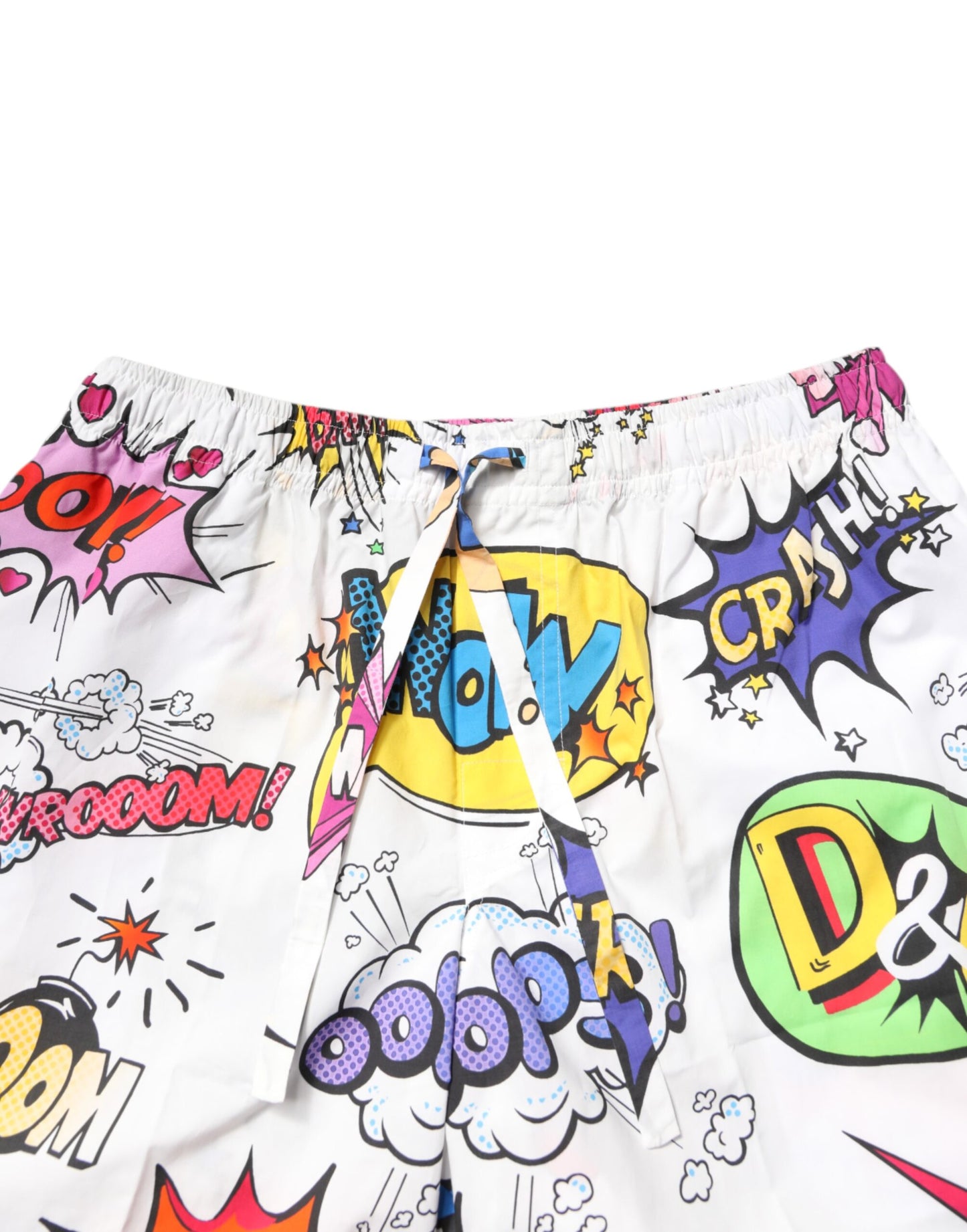 Dolce & Gabbana Weiß Cartoon Print Baumwolle Männer Pyjama Set Schlafanzug