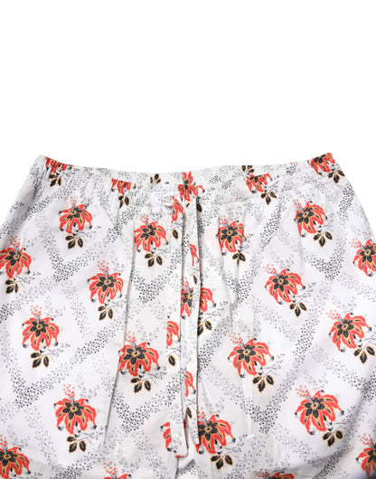 Dolce & Gabbana Multicolor Floral Print Baumwolle Pyjama Set Nachtwäsche