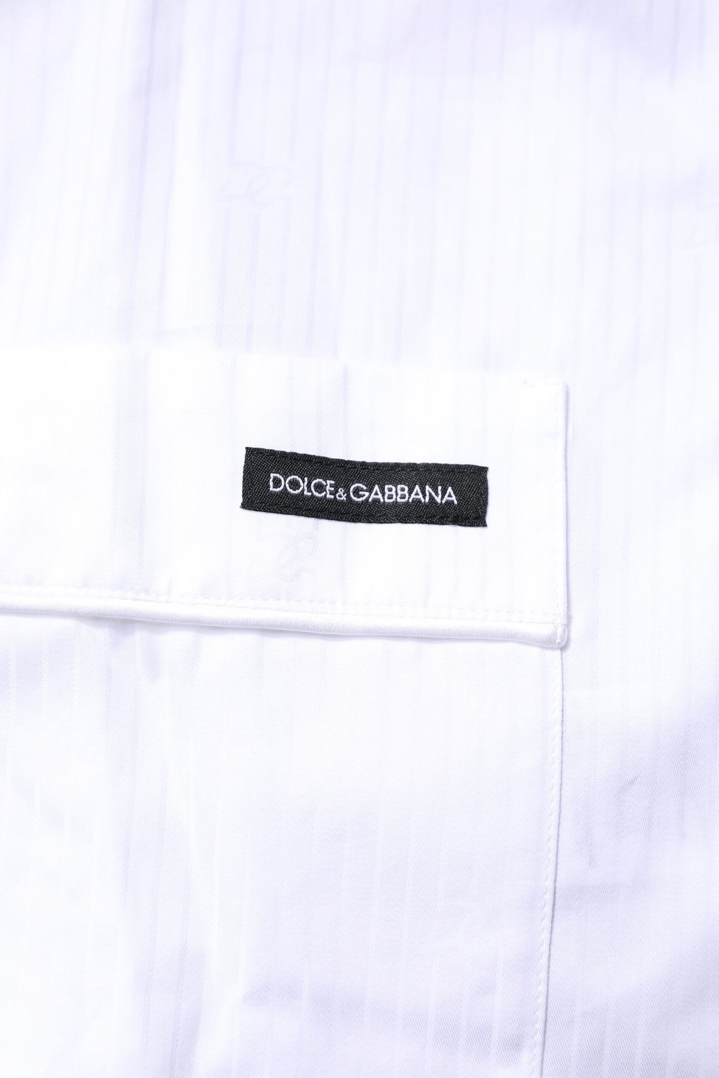 Dolce & Gabbana Weißes Baumwollhemd Hose Pyjama Set Schlafanzug