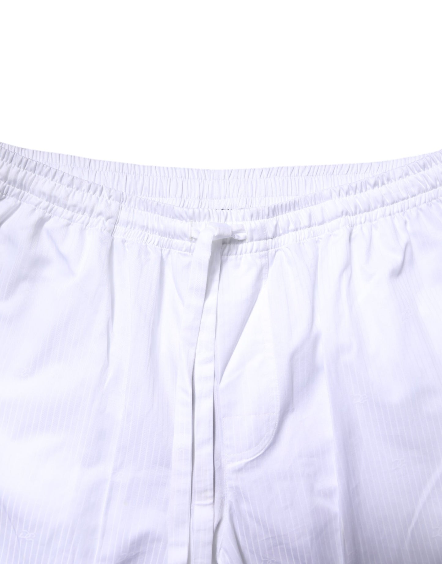 Dolce & Gabbana Weißes Baumwollhemd Hose Pyjama Set Schlafanzug