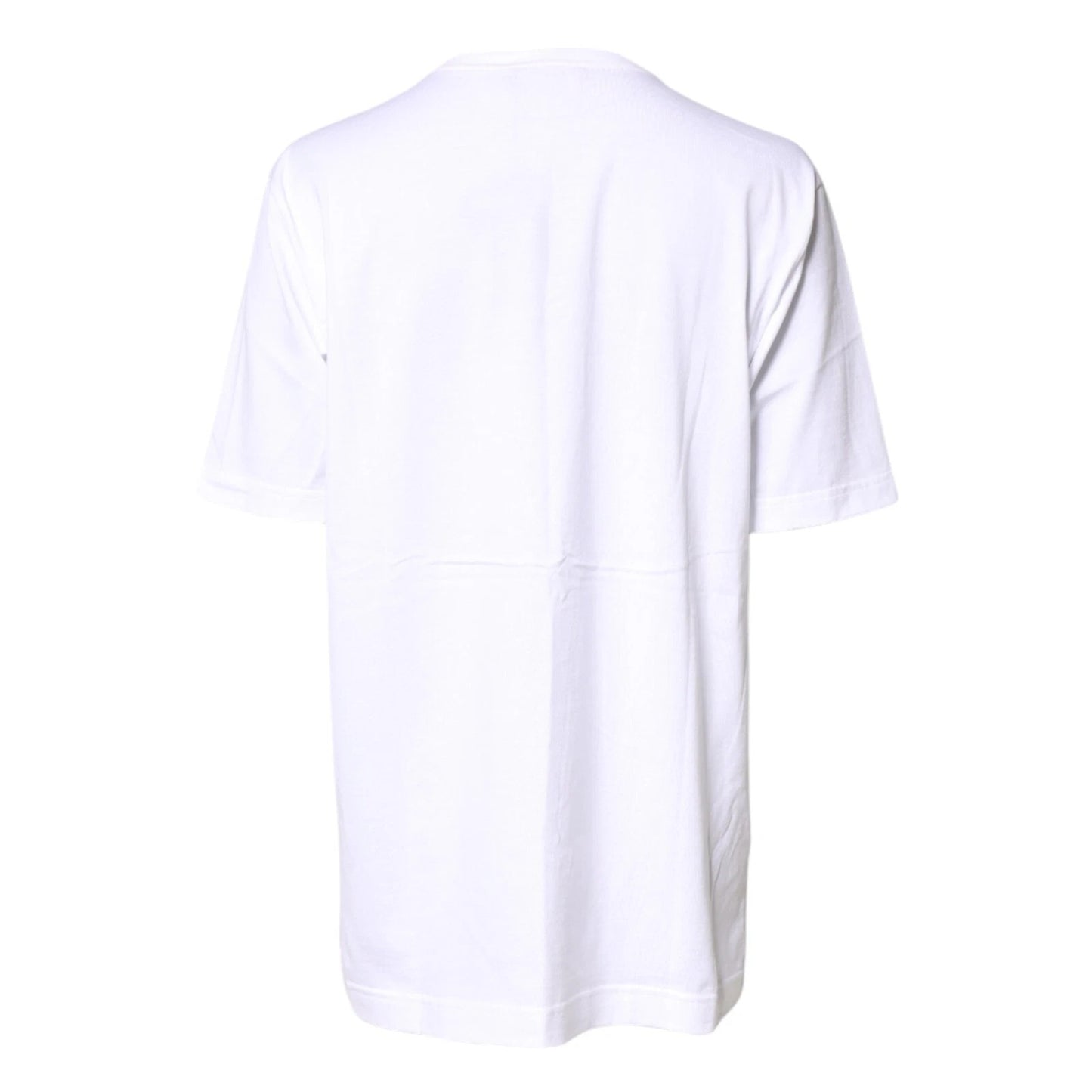 Dolce & Gabbana Weißes Baumwoll-T-Shirt mit Rundhalsausschnitt und #DGFamily Print