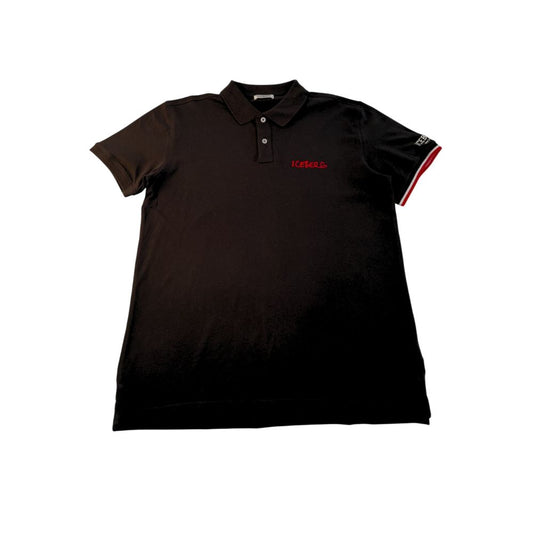 Iceberg Schwarzes Baumwoll-Poloshirt für Männer