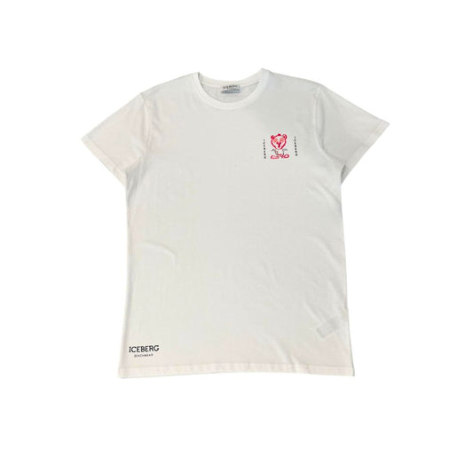 Iceberg Weißes Baumwolle Männer T-Shirt