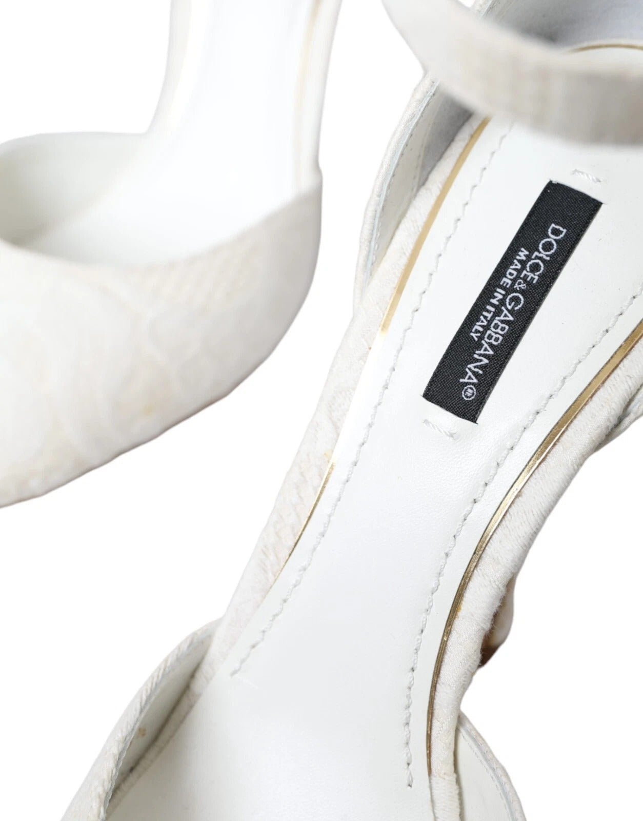 Dolce & Gabbana Weiß Floral Jacquard Mary Janes Heels Pumps Schuhe