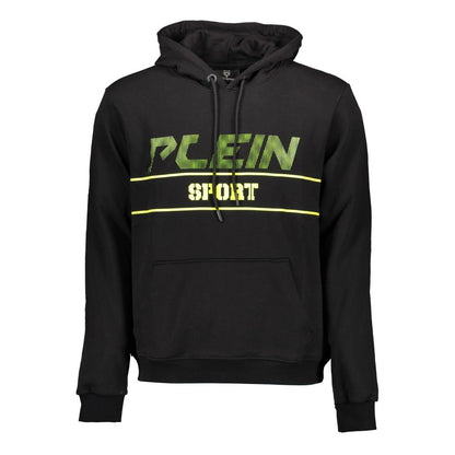 Plein Sport Schwarzer Baumwollpullover mit Kapuze für Männer