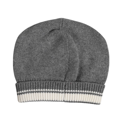 Dolce & Gabbana Graue Kaschmir-Strickmütze Winter Beanie
