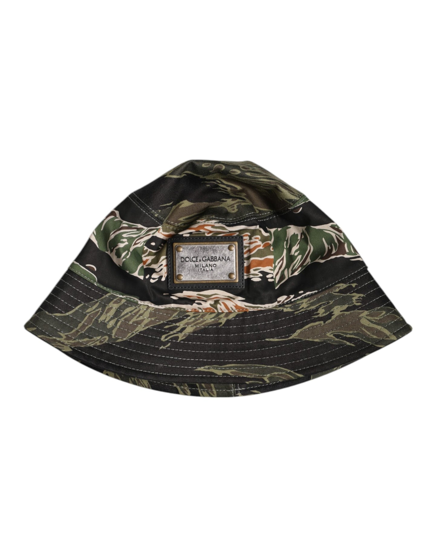 Dolce & Gabbana Multicolor DG Plaque Breite Krempe Eimer Hut