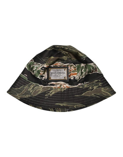Dolce & Gabbana Multicolor DG Plaque Breite Krempe Eimer Hut