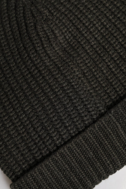 Dolce & Gabbana Dunkelgraue Kaschmir-Strickmütze Winter Beanie